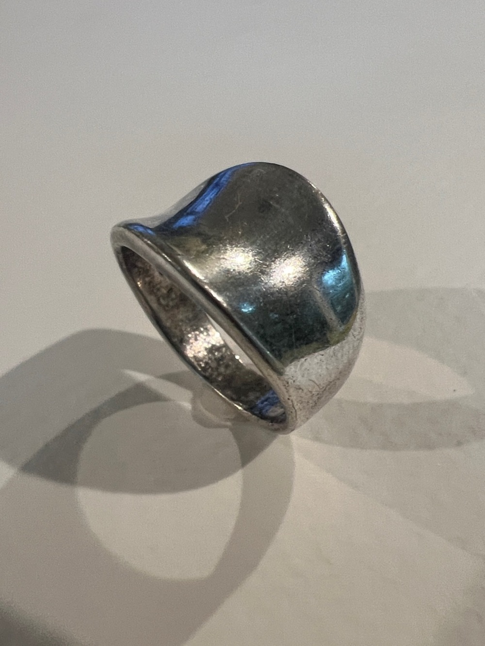 Sterling Silver Concave Dome Ring - Picture 2 of 3